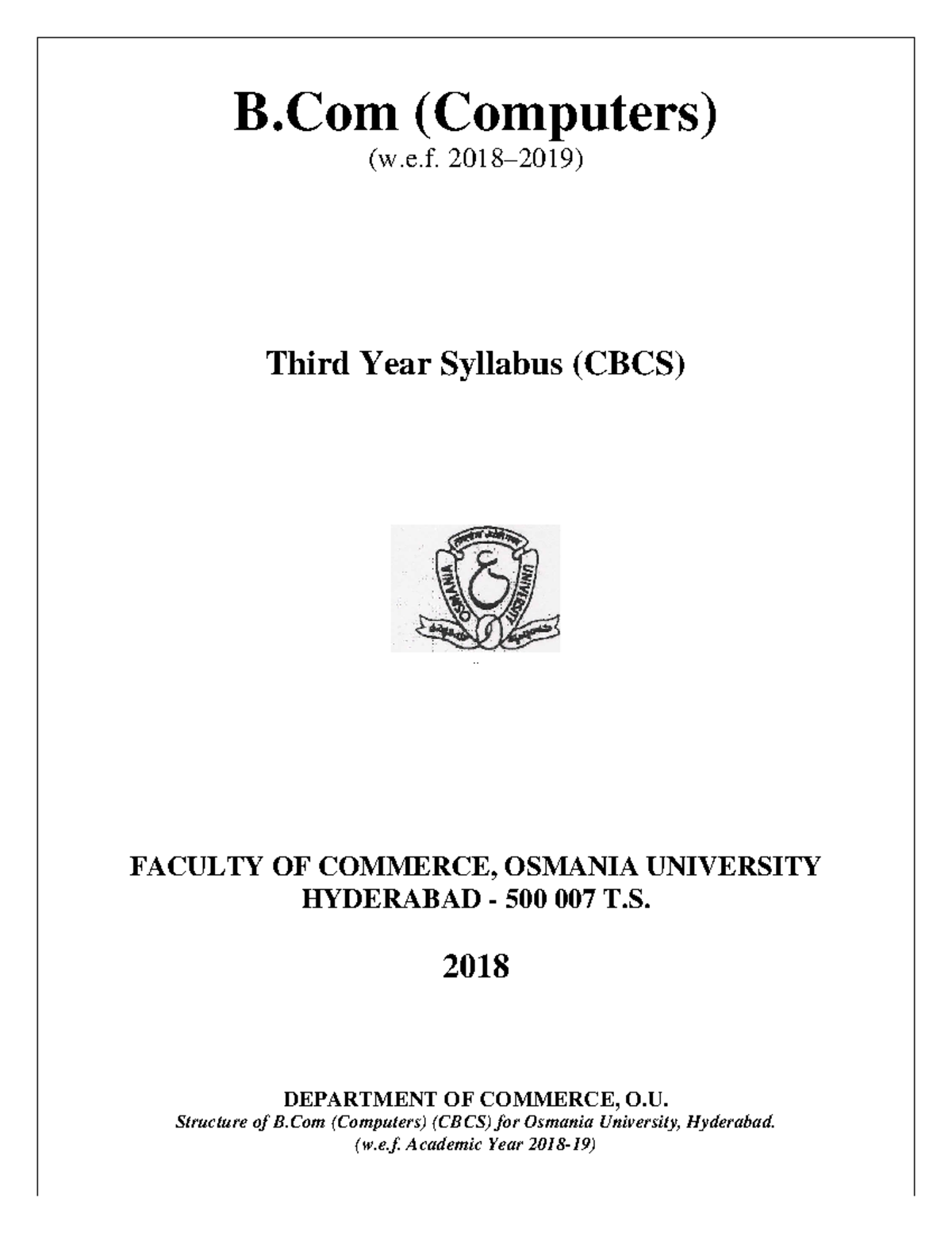 2. B.Com Computers - B (Computers) (w.e. 2018–2019) Third Year Syllabus ...