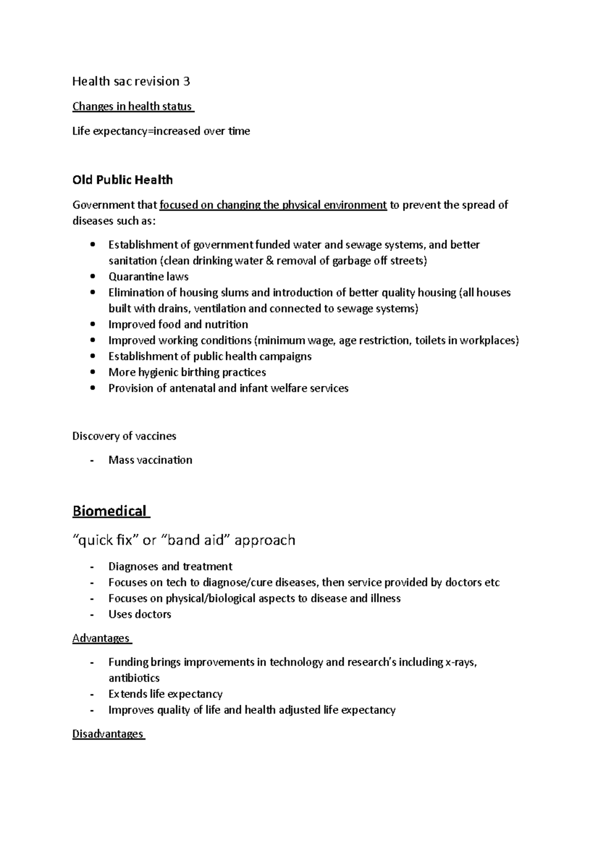 Health sac revision 3 - includes location, gender, culture, etc o ...