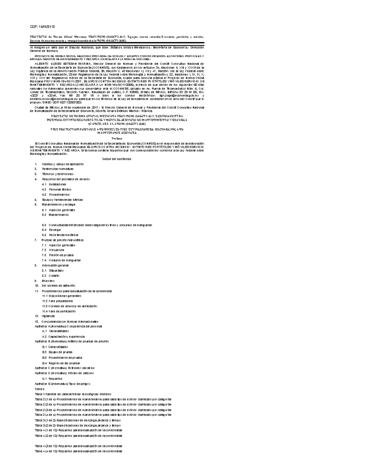 NOM 154 SCFI 2017 - NORMATIVA - DOF: 14/06/ PROYECTO De Norma Oficial ...