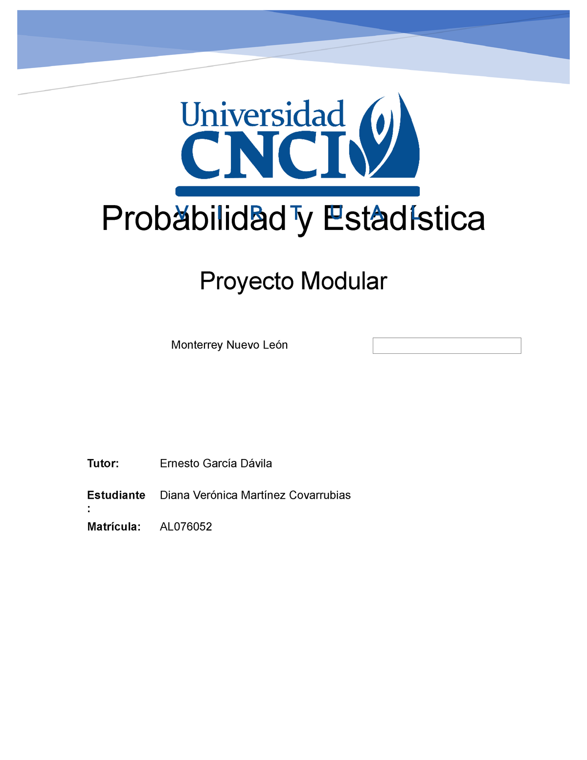 Proyecto Modular Probabilidad Y Estadisticas - Probabilidad Y ...