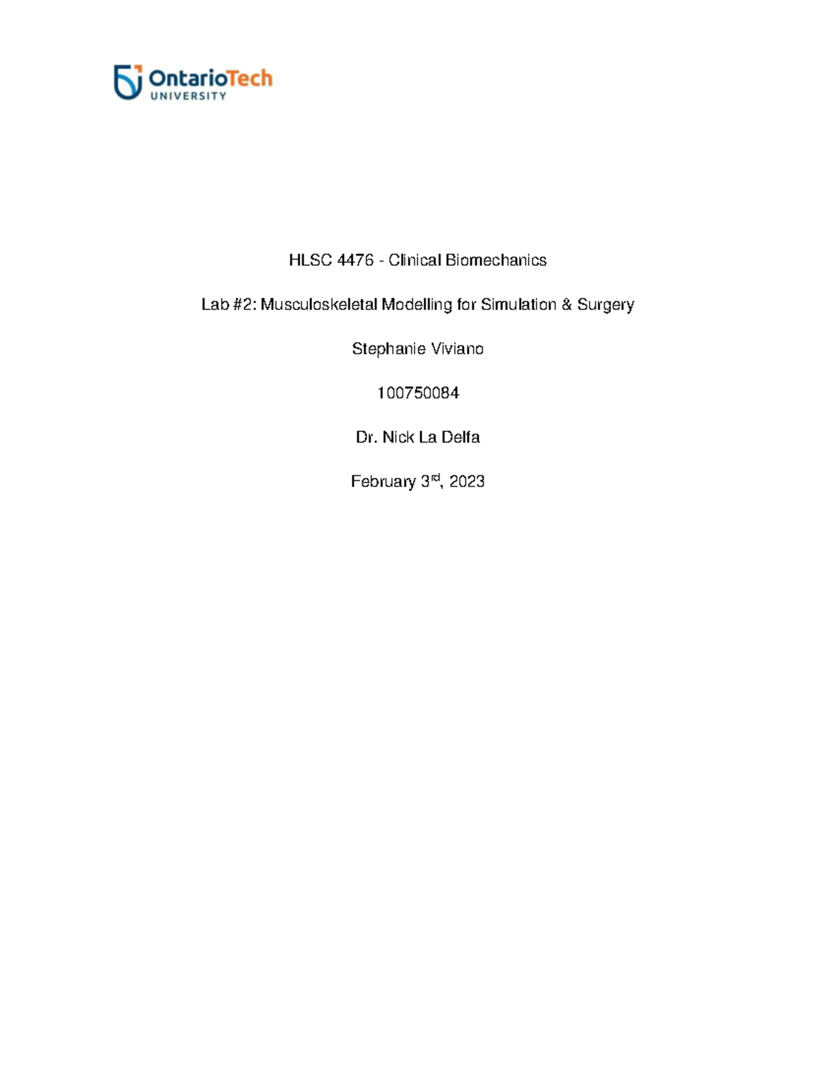 Lab #2- Open Sim - Tendon Transfer Surgery - 2023 - HLSC 4476 ...