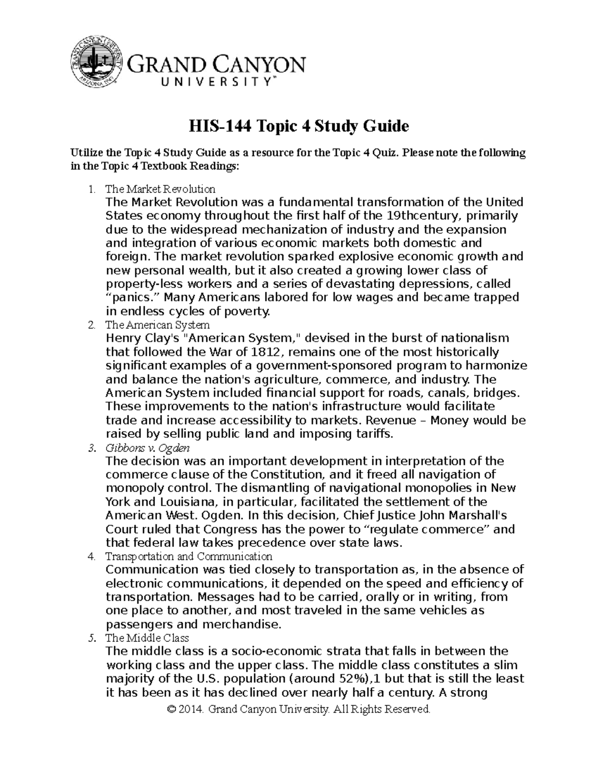 HIS-144 Topic 4 Study Guide - HIS-144 Topic 4 Study Guide Utilize the ...