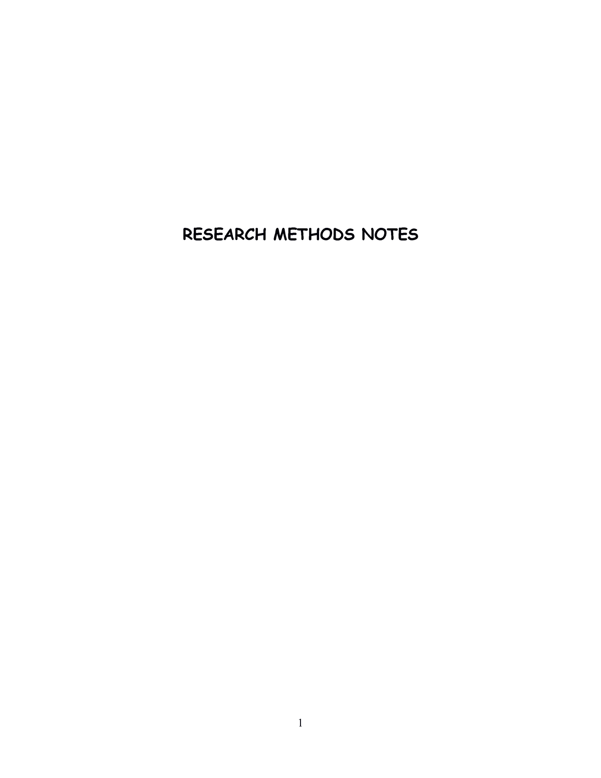 research methods study notes