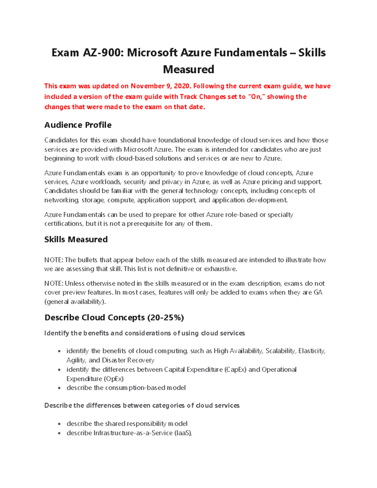 Exam az 900 microsoft azure fundamentals skills measured - Exam AZ-900 ...