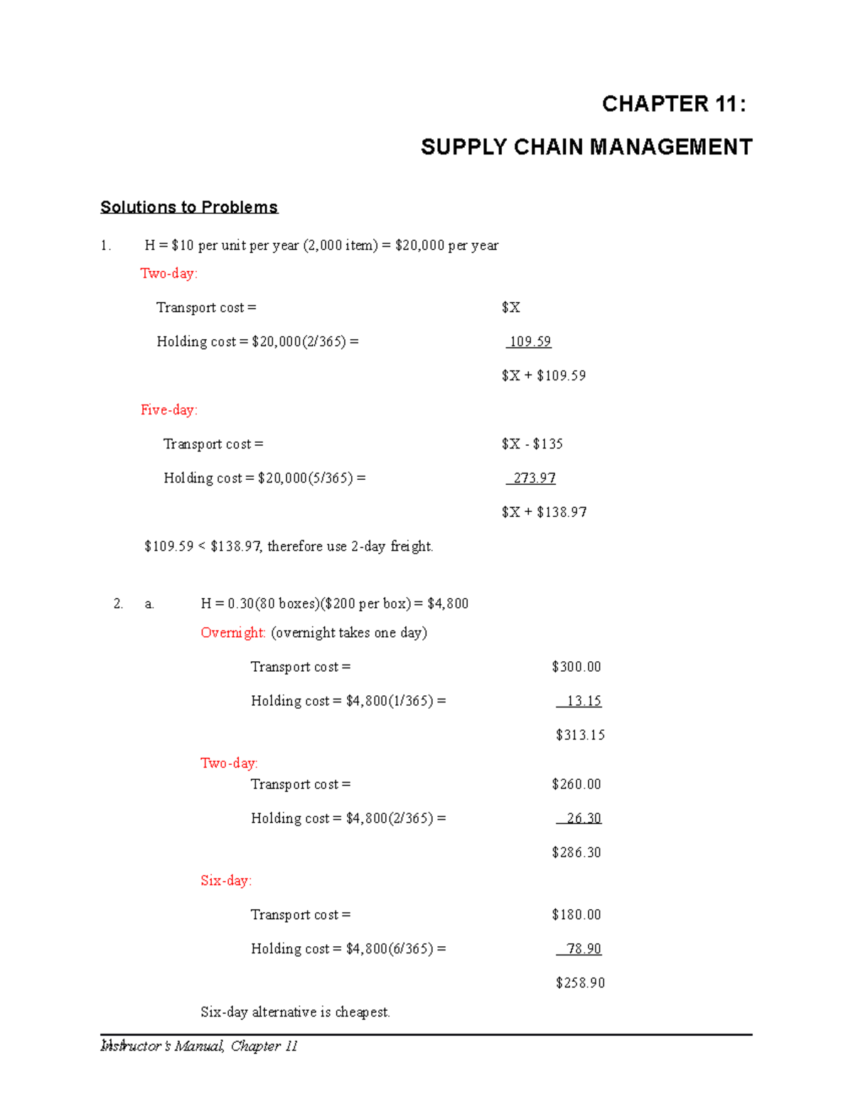 Ops CH 11 - Supply Chain Mgmt - CHAPTER 11: SUPPLY CHAIN MANAGEMENT ...