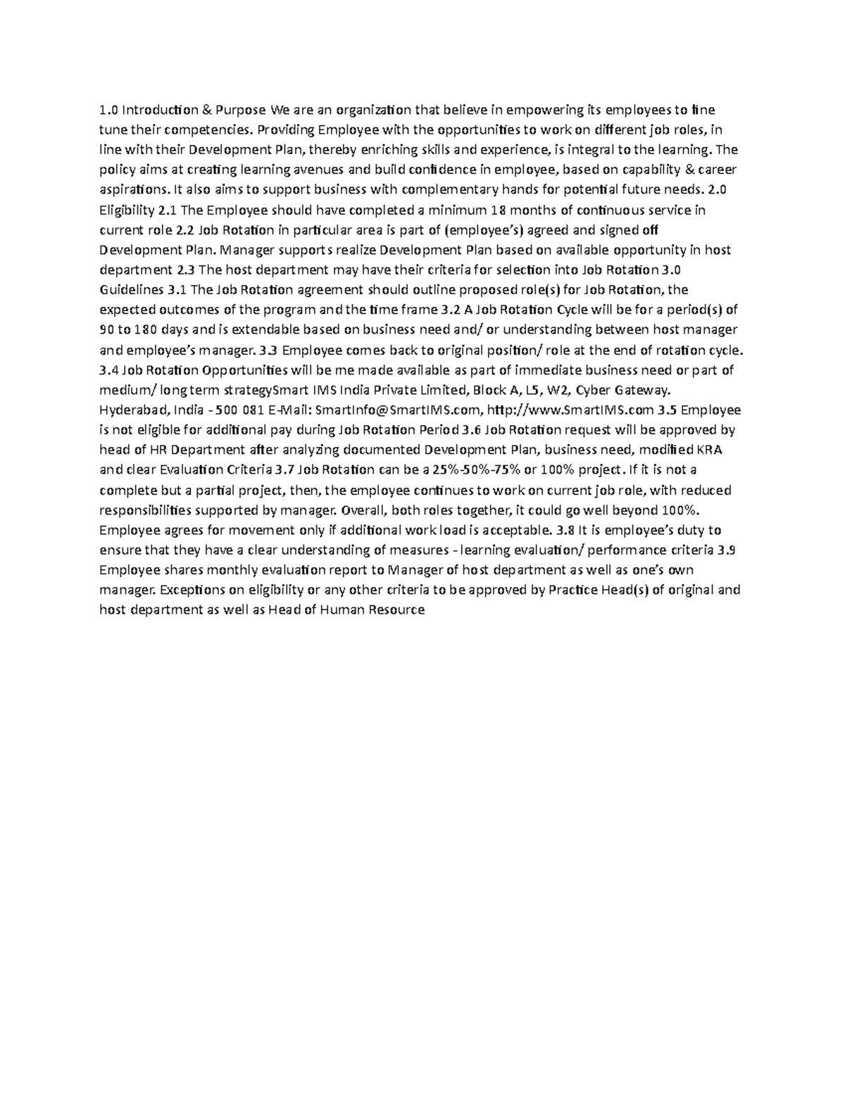 Job Rotation - Policy - 1 Introduction & Purpose We are an organization ...