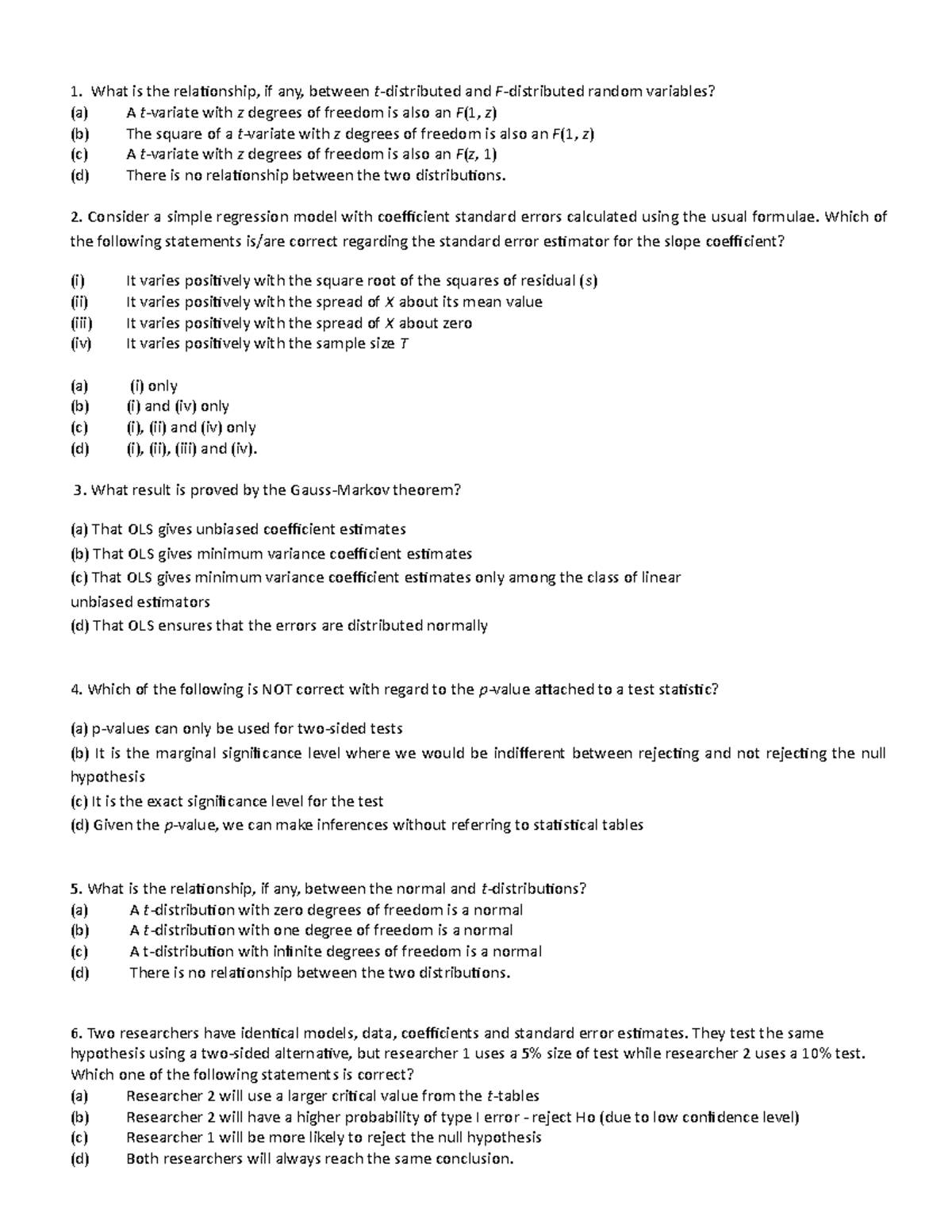 Multiple-choice-Sample-questions - What is the relationship, if any ...