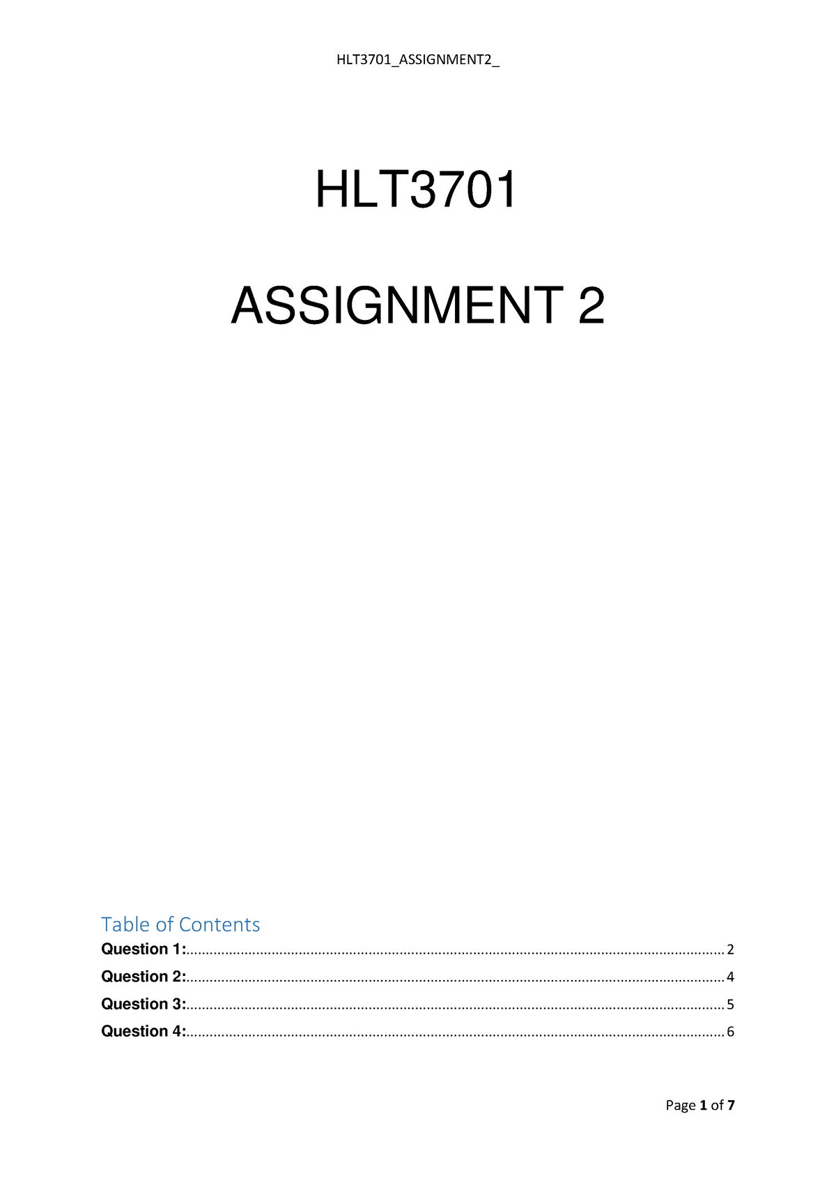 hlt3701 assignment 3 answers