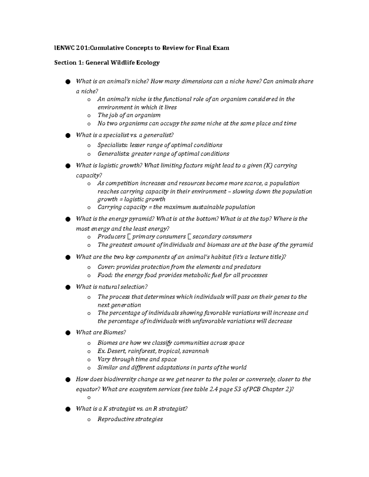 ENWC 201 Final EXAM Study Guide - lENWC 201:Cumulative Concepts to ...