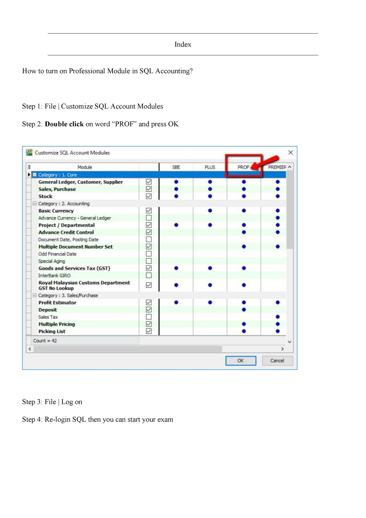 sql-test-index-how-to-turn-on-professional-module-in-sql-accounting-step-1-file-customize