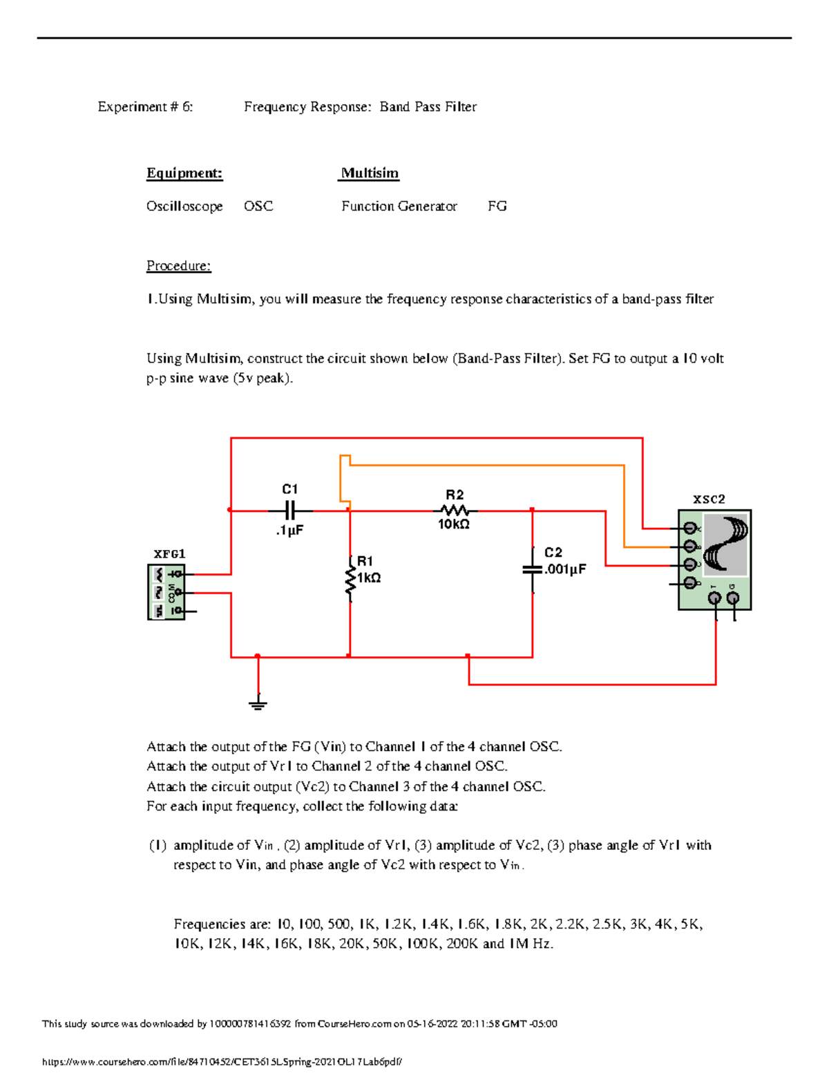 CET3615L.Spring .2021.OL17 Experiment 6 Frequency Response Band