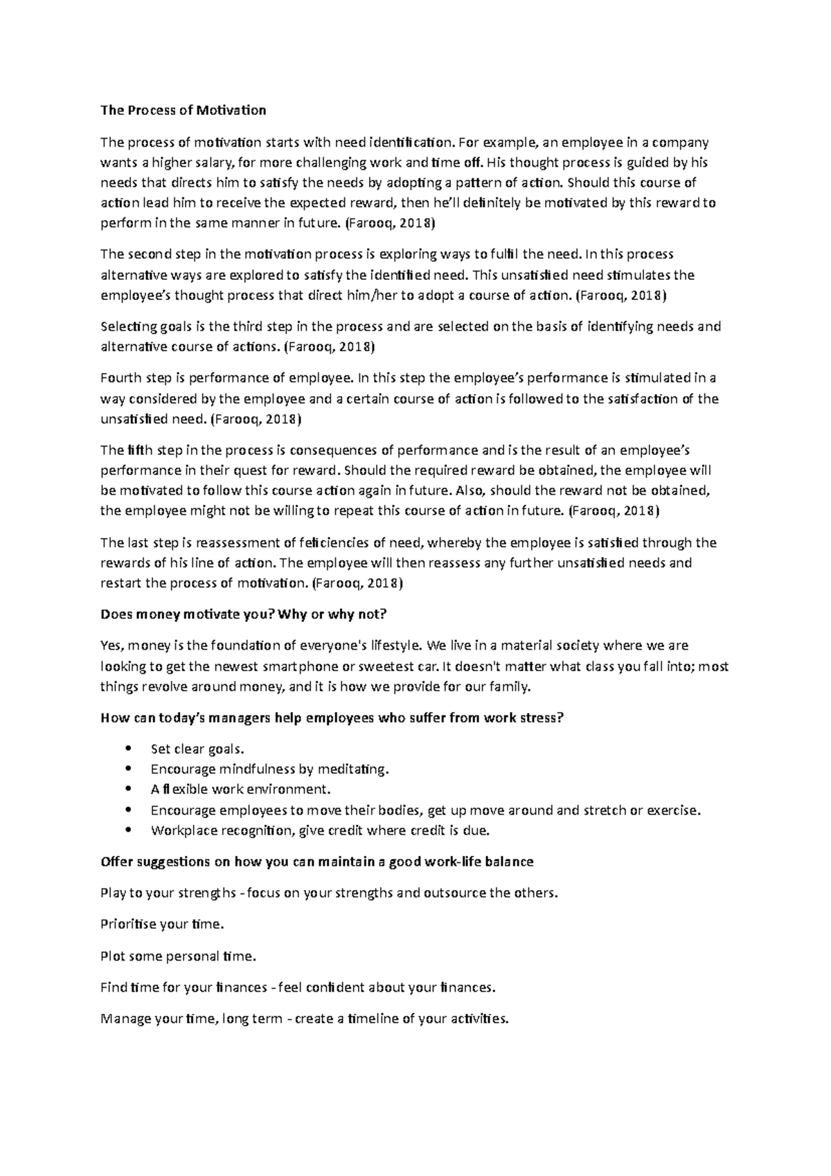 BUS 5113 - Week 3 -Discussion Assignment - The Process of Motivation ...