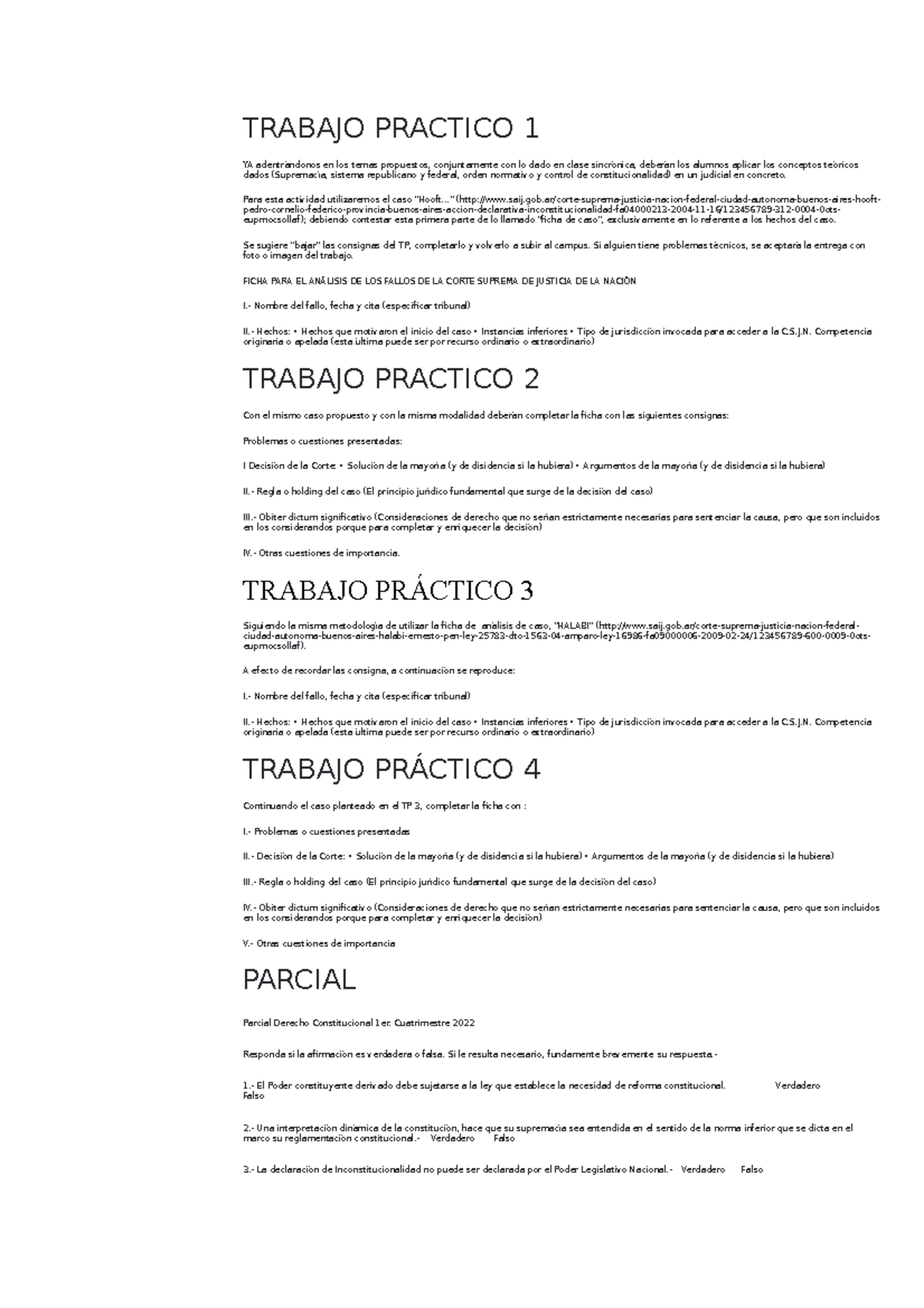 Derecho Constitucional - C1 Trabajo Practico , Parcia , Recuperatorio ...