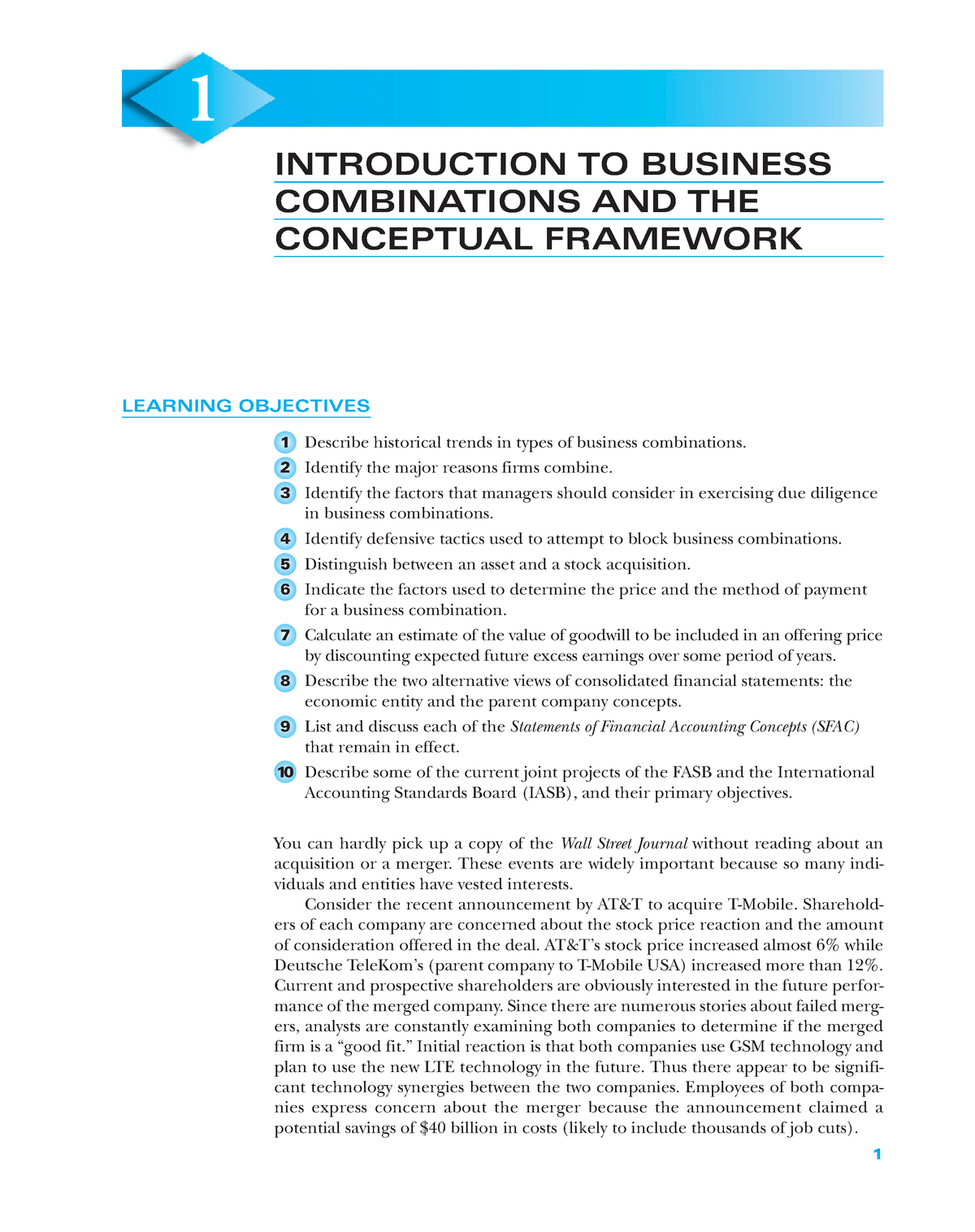 Ch.1 Advanced Accg Jeter - 1 1 INTRODUCTION TO BUSINESS COMBINATIONS ...