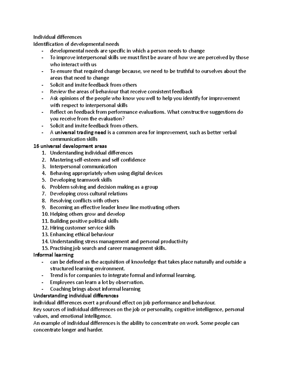 Individual differences - Individual differences Identification of ...