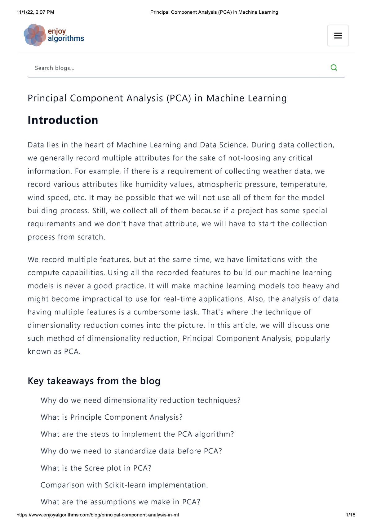 Principal Component Analysis (PCA) In Machine Learning - Principal ...