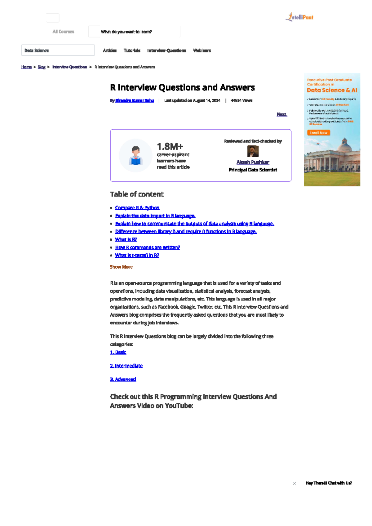 Rp - r programming - Intellipaat All Courses What do you want to learn ...