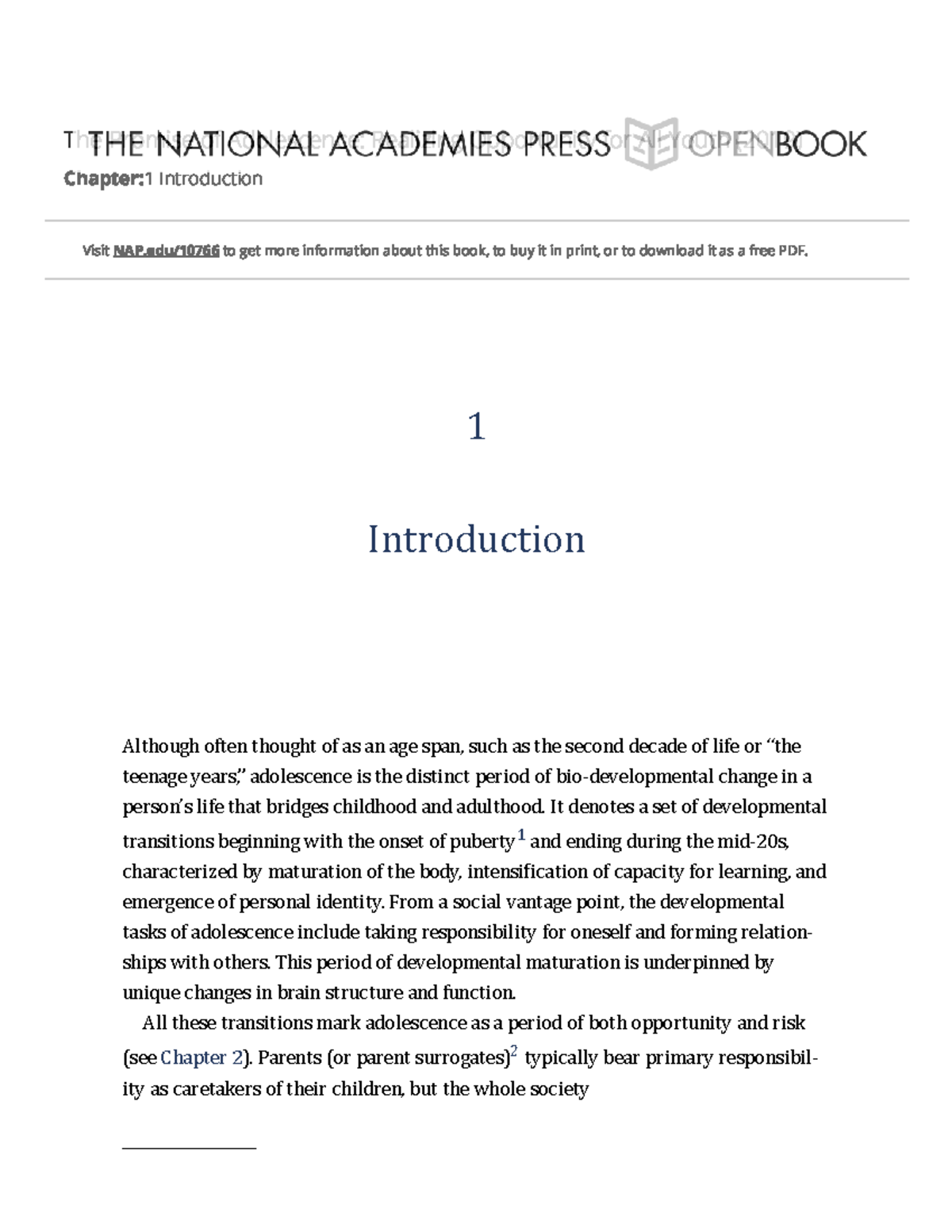 01 Reading-National Academies Report Introduction - SOC 100 - PennWest ...