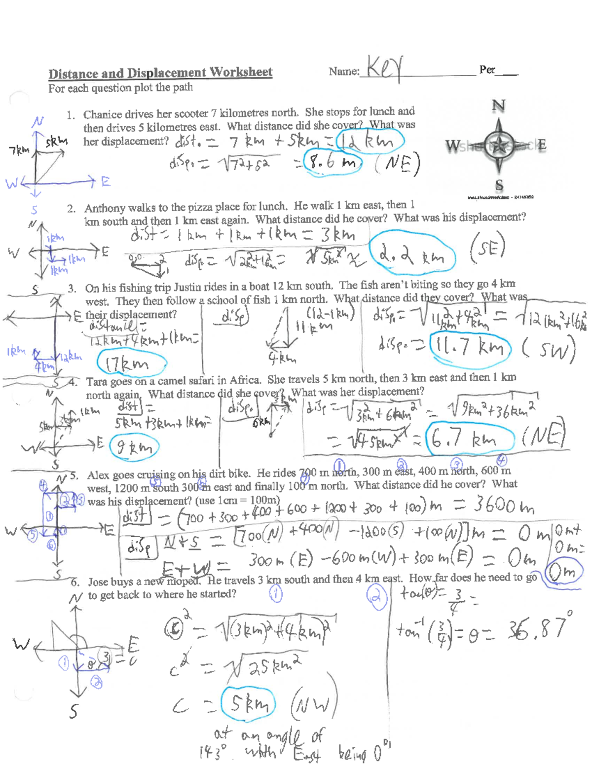 KEY ch 02 Distance-Displacement-Velocity Practice Problems - PHYSICS2112 -  Studocu