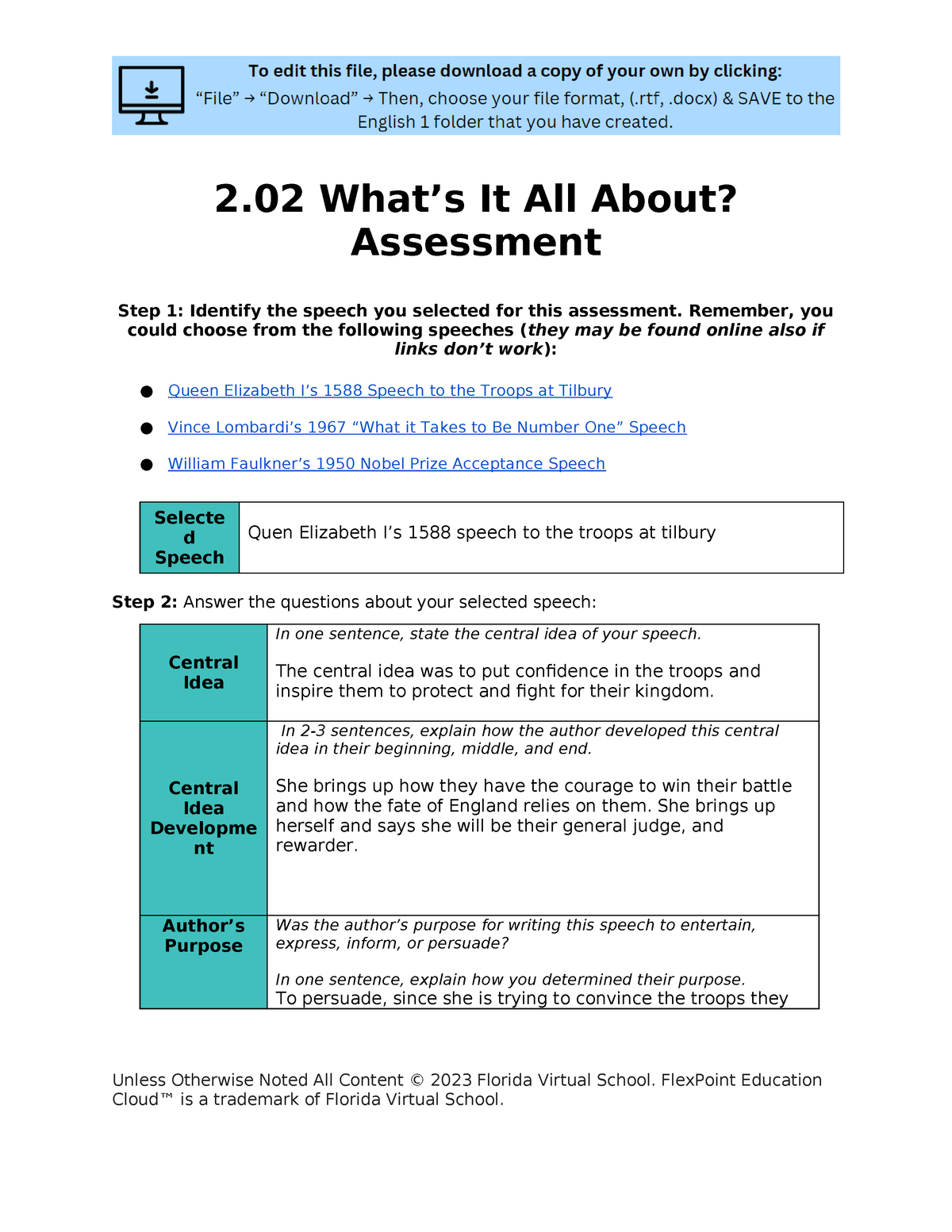 2.02 Assessment - Its easy - 2 What’s It All About? Assessment Step 1 ...