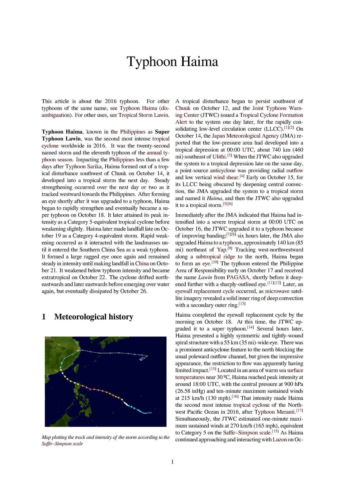 Typhoon Haima (Lawin) - None - Typhoon Haima This article is about the ...