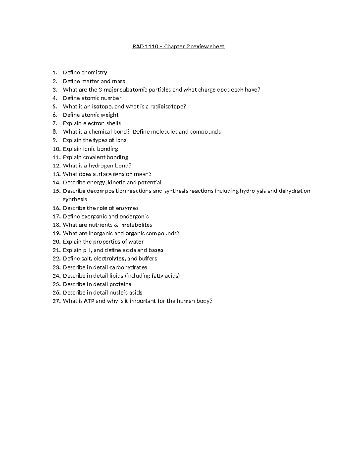 RAD 1110 Chapter 2 review sheet fall 2021 RAD 1110 Chapter 2
