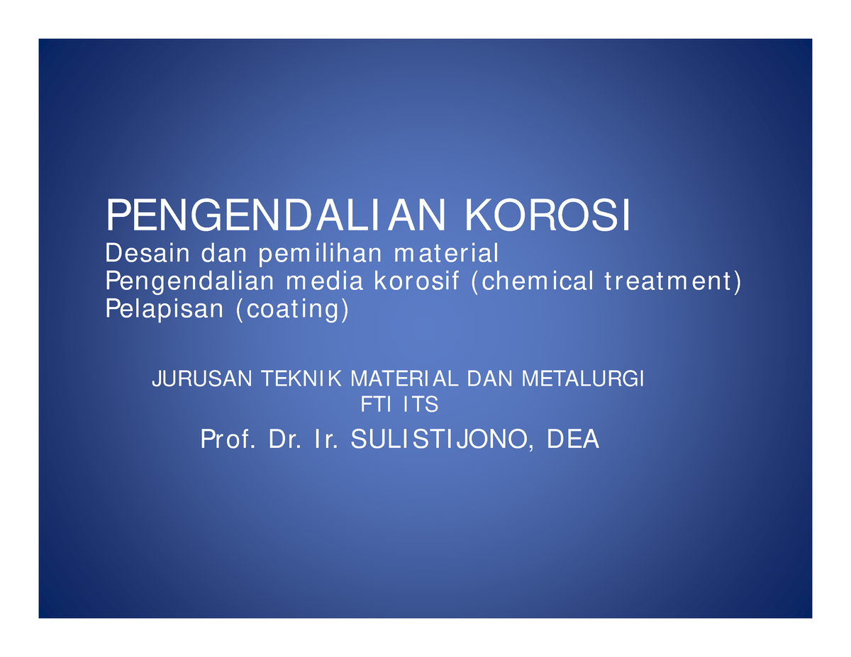 Pengendalian Korosi Ppt - PENGENDALI AN KOROSIPENGENDALI AN KOROSI ...