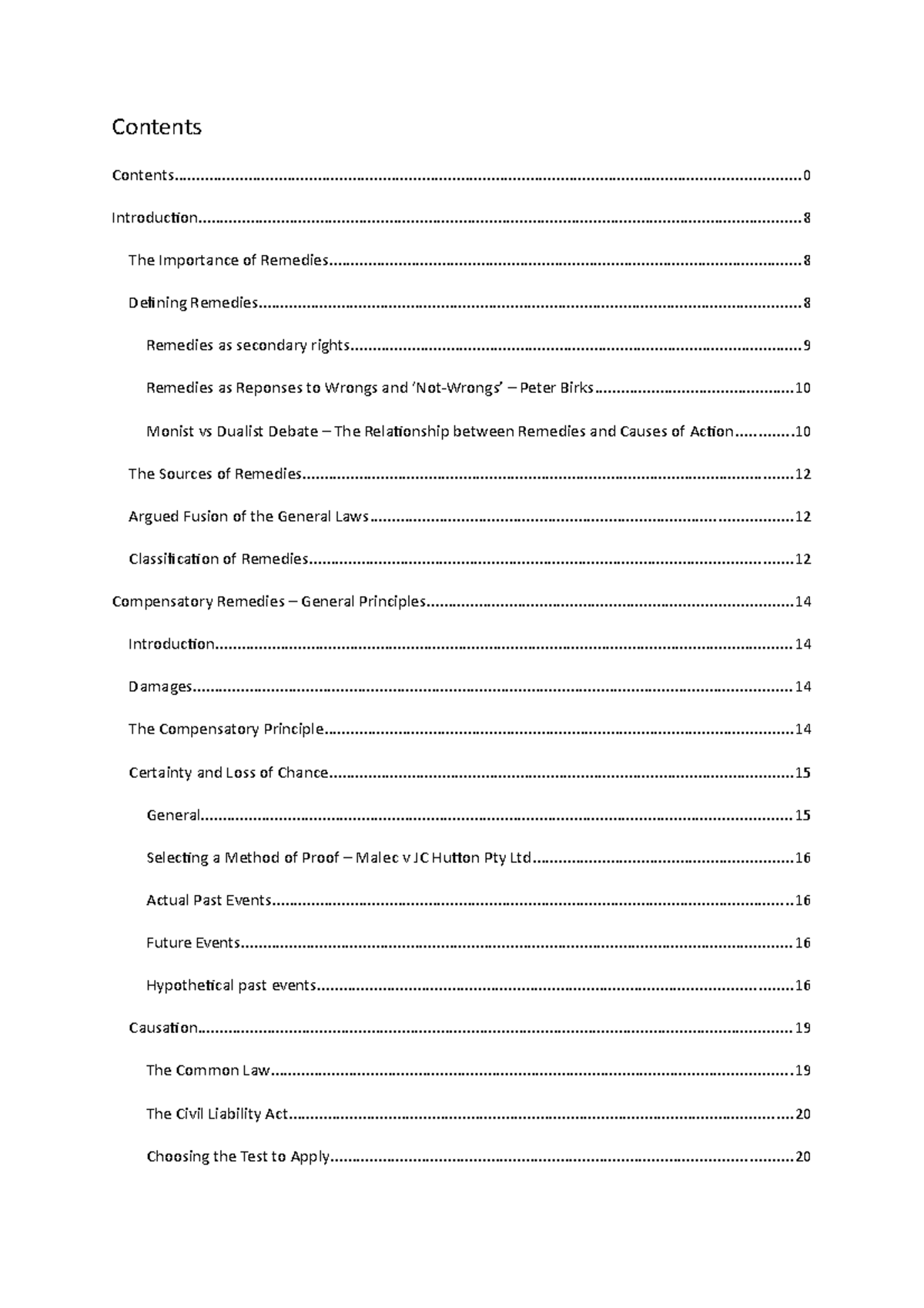 Rem Notes - Contents - Studocu