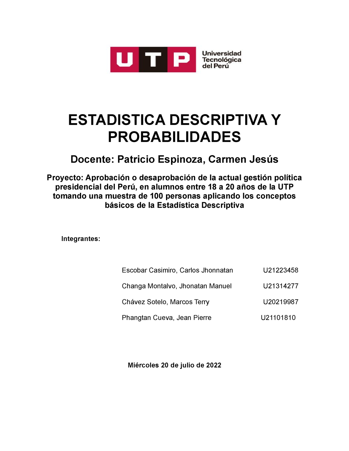 Trabajo Final Completo - ESTADISTICA DESCRIPTIVA Y PROBABILIDADES ...