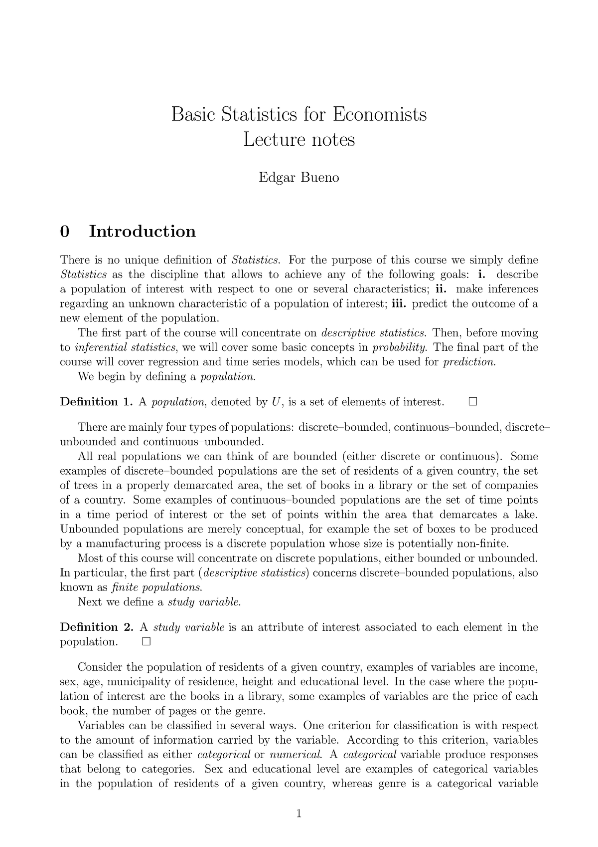 Lecture Notes-2 - Basic Statistics For Economists Lecture Notes Edgar ...