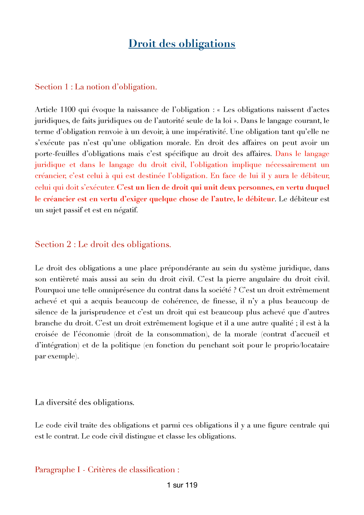 la notion d'obligation dissertation