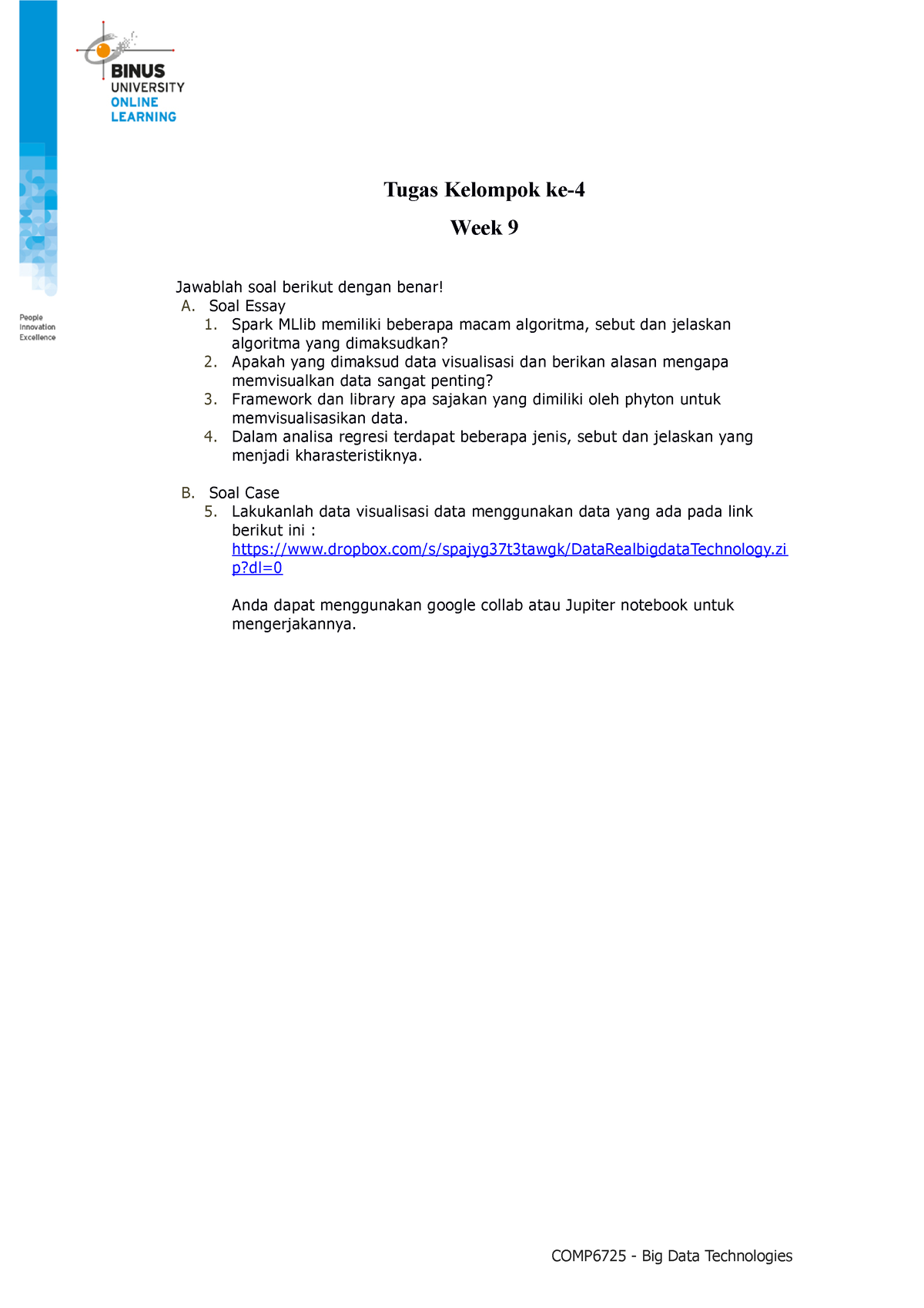 TK4-W9-S13-R0 2 - This Essay - Tugas Kelompok Ke- Week 9 Jawablah Soal ...