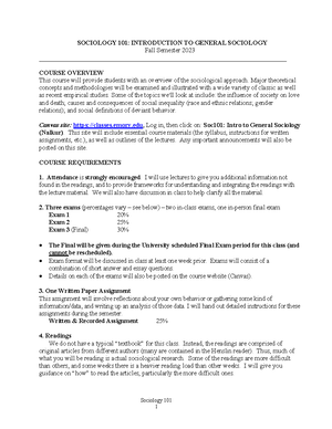 SOC 101 Sp24 Syllabus - 1 Emory University Sociology 101 Department of ...