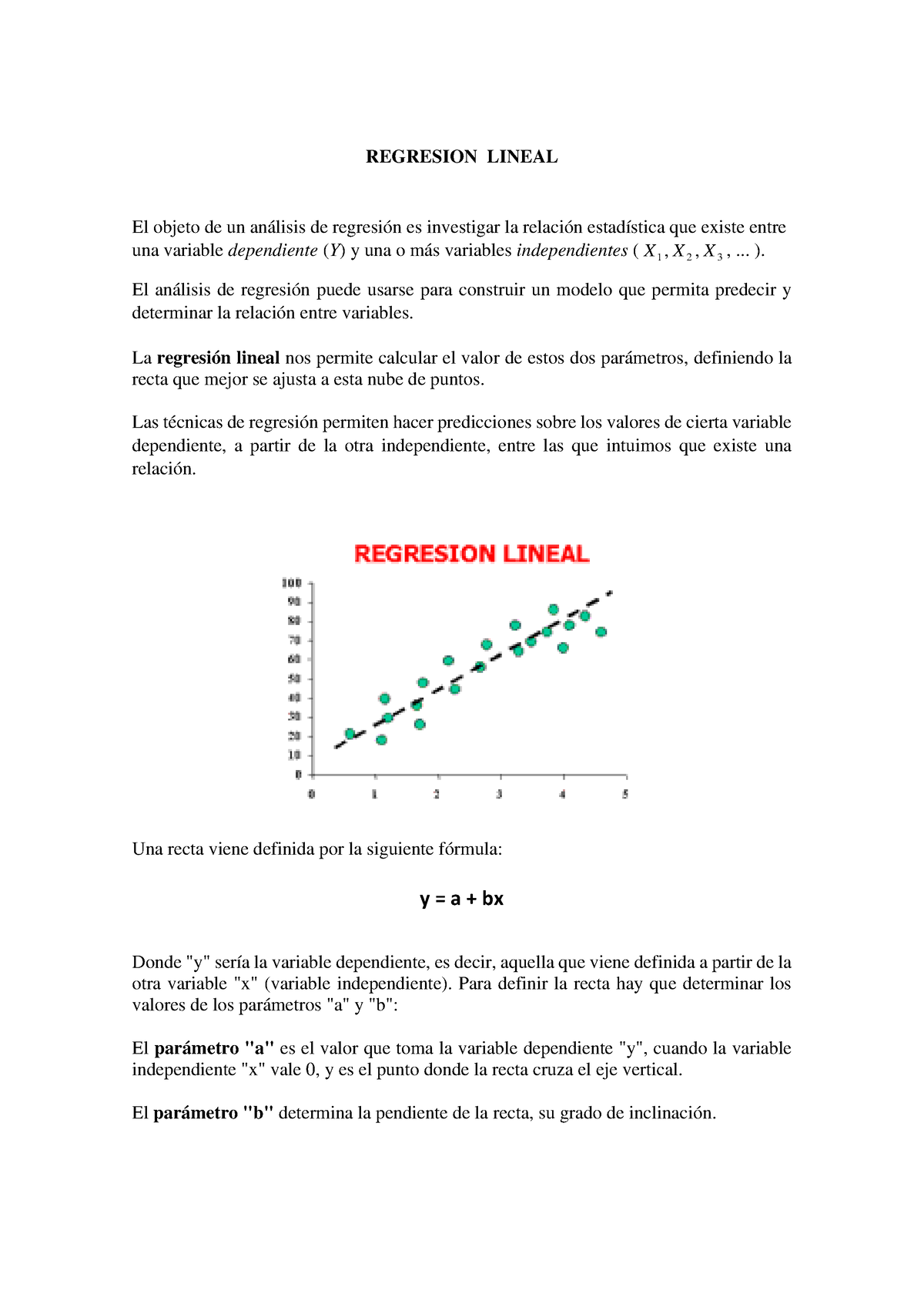 Regresion Lineal Regresion Lineal El Objeto De Un Análisis De Regresión Es Investigar La 6740