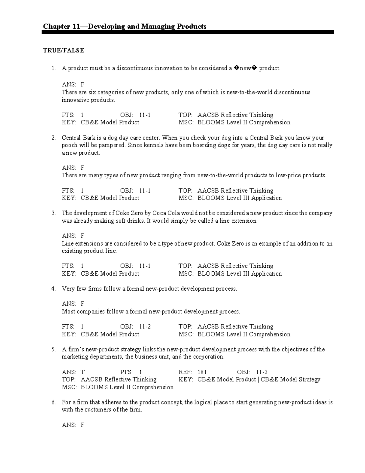 MKTG7 TB Chapter 11 - hjyg - Chapter 11—Developing and Managing ...