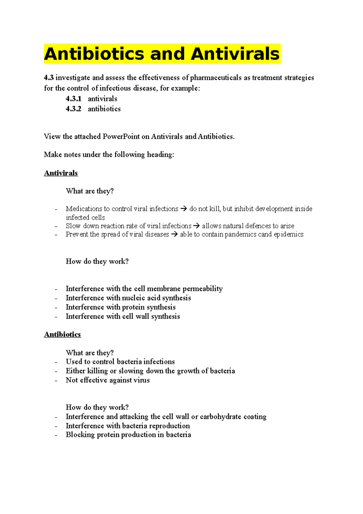 7.4.3 Antibiotics and Antivirals1 Antibiotics and Antivirals 4