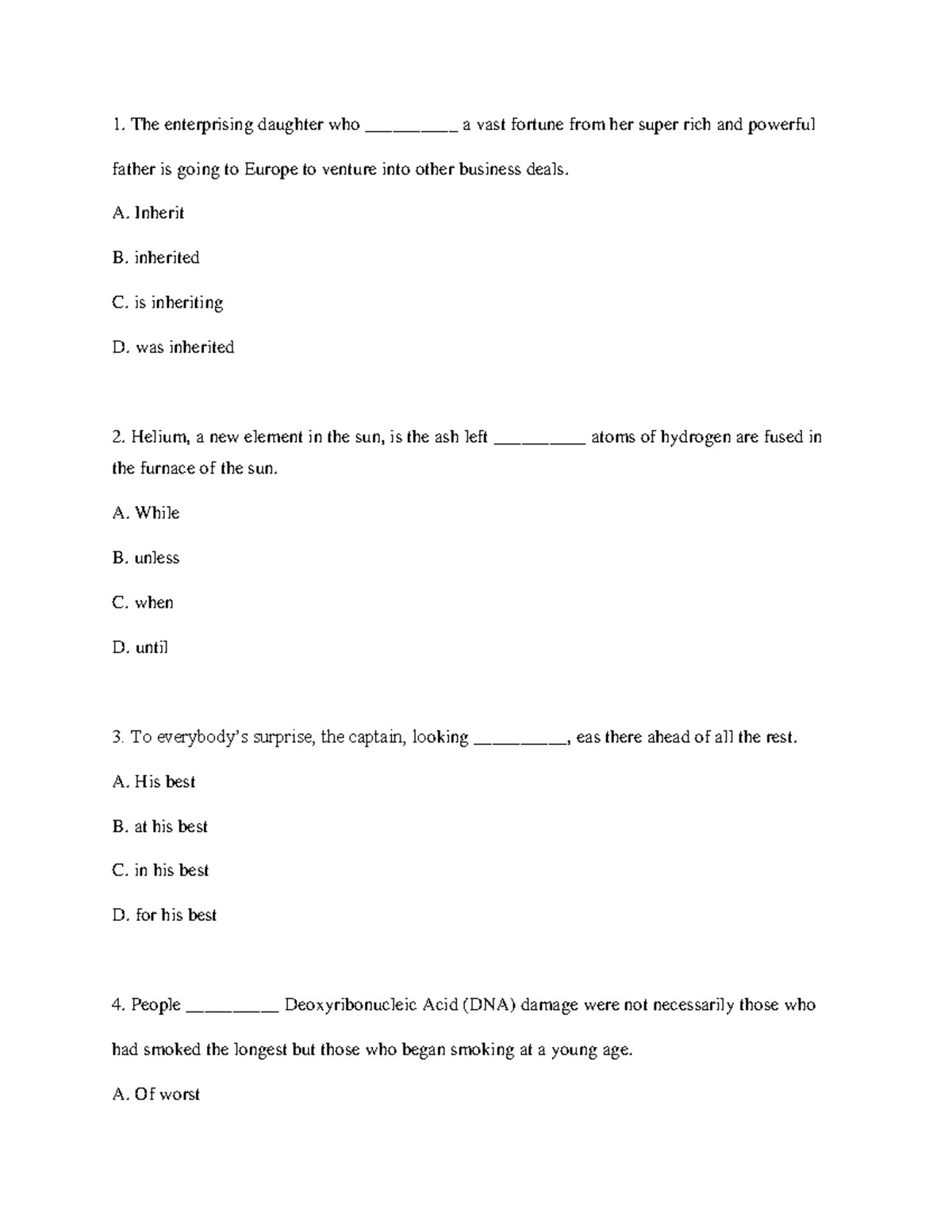 ST 1 - Grammar Structure: English Proficiency Test Reviewer 1 - The ...