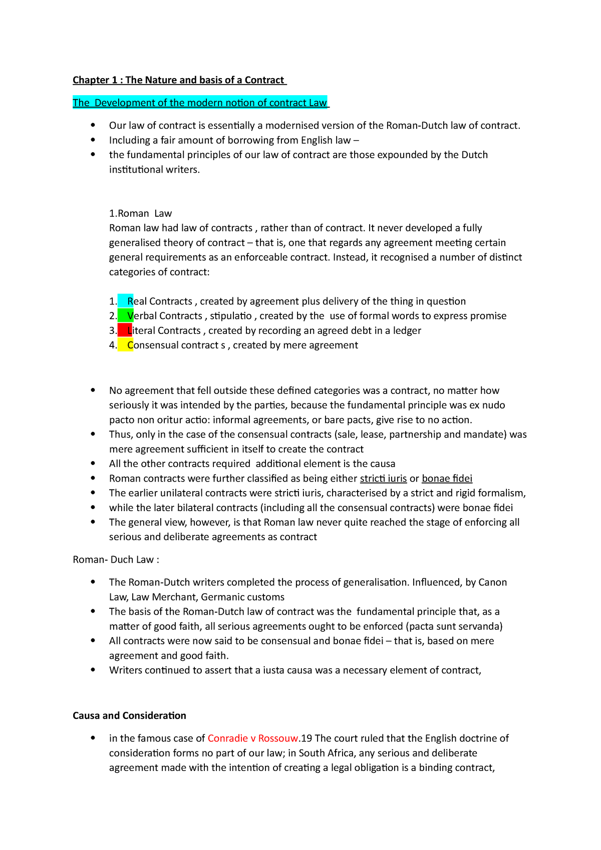 Law Of Contract Notes - Chapter 1 : The Nature And Basis Of A Contract ...