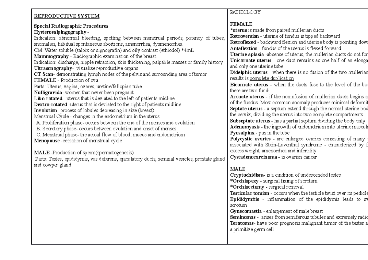 Radiographic Pathology Repproductive System - REPRODUCTIVE SYSTEM ...