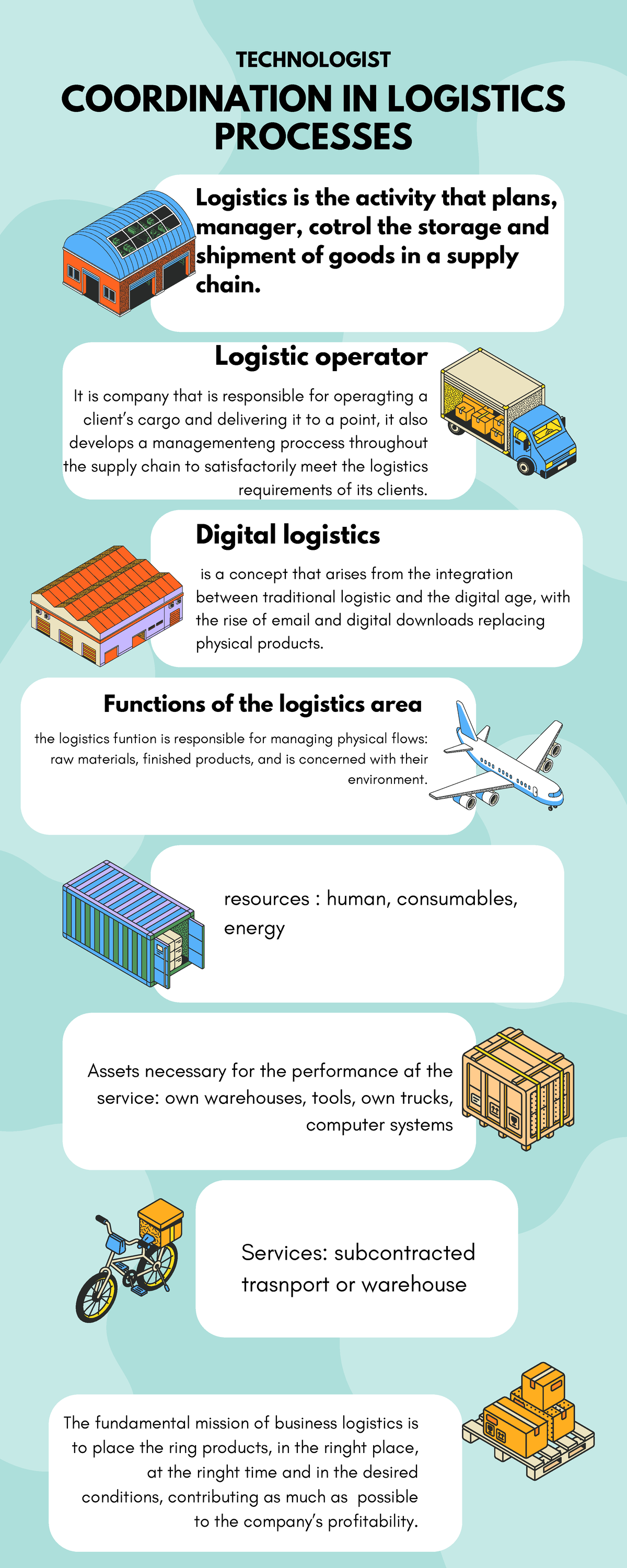 Folleto - Logistics is the activity that plans, manager, cotrol the ...
