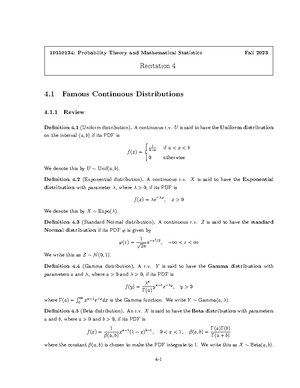 概统hw 4 - homework - Fall 2023 Probability Theory and Mathematical ...