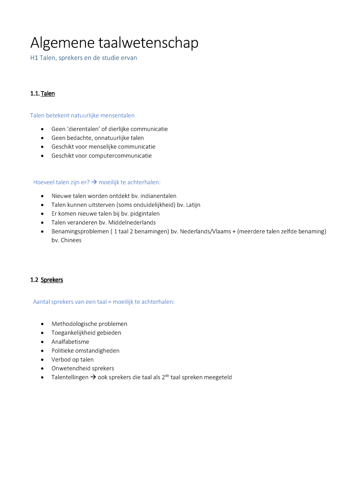 Inleiding Tot De Algemene Taalwetenschap - Samenvatting - Algemene ...