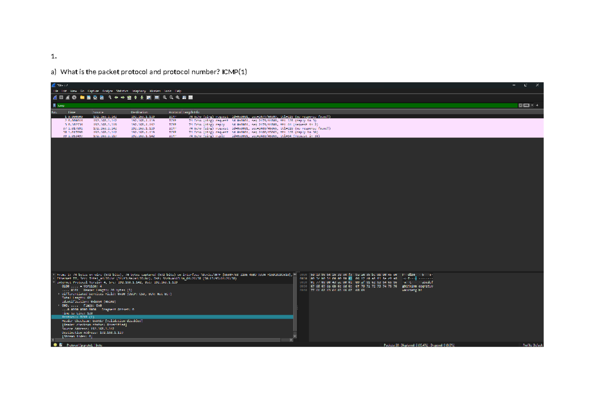 Assignment Unit 5 - CS 4404 - 1. a) What is the packet protocol and ...