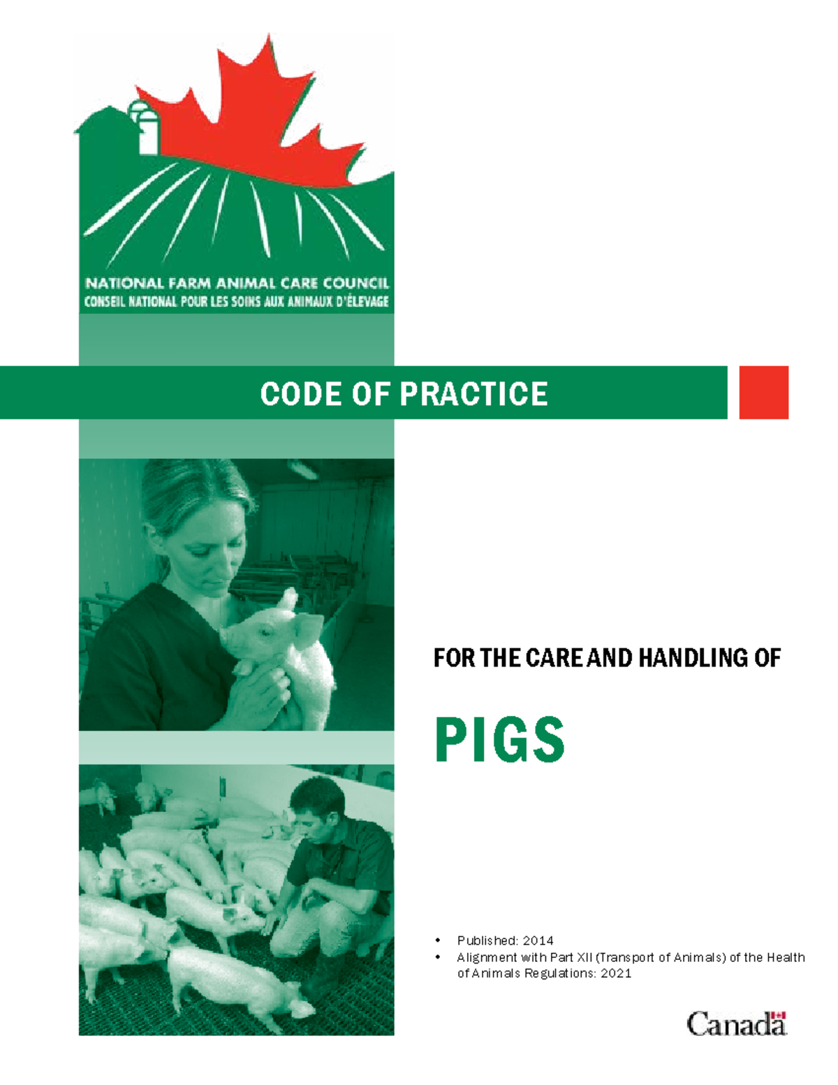 Principles of Animal Care and Welfare W Pig code of practice 2014 - FOR ...