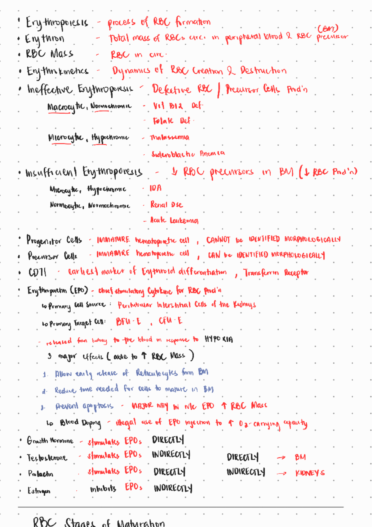 Hema 1 240529 231449 - Hema 1 - Erythroporesis process of RBC formation ...