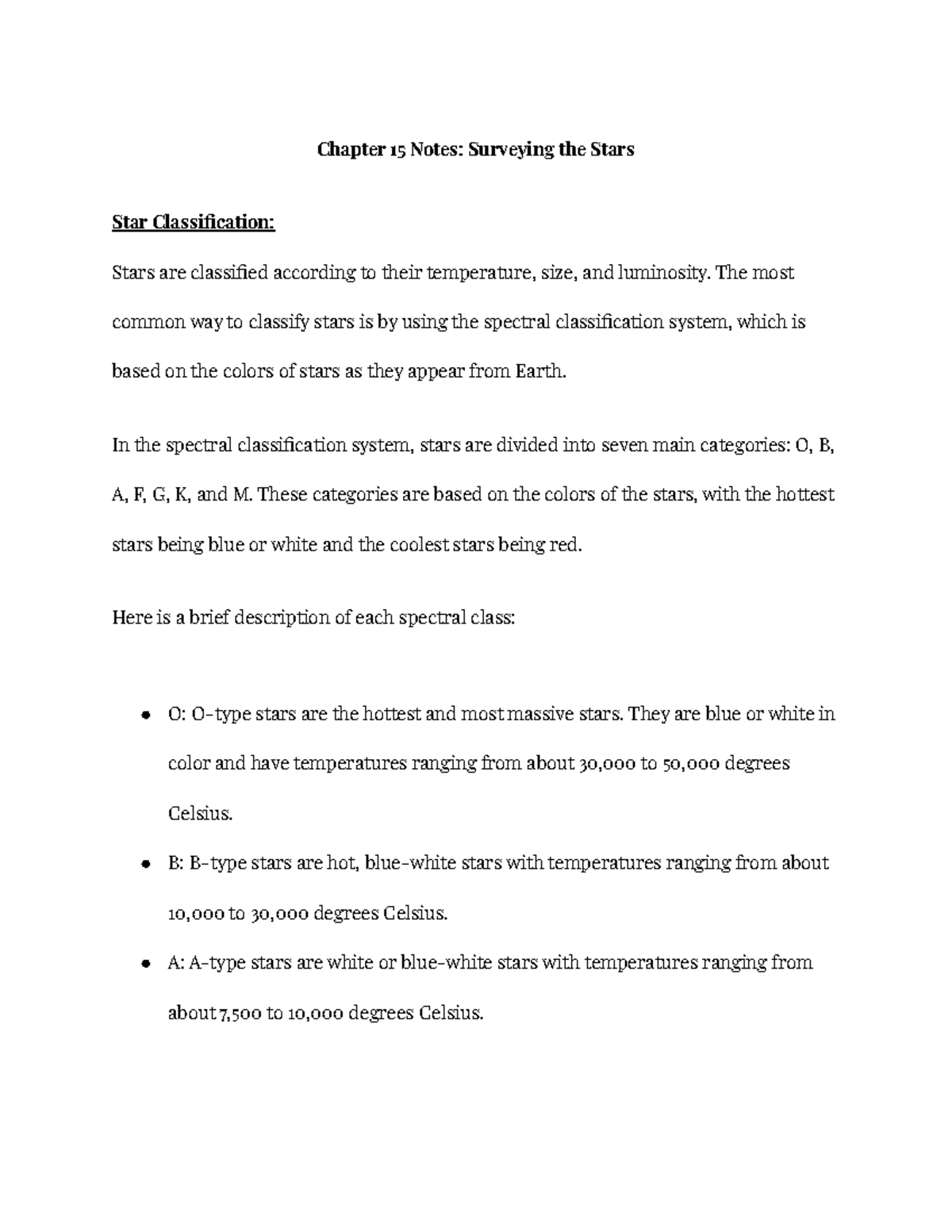 Chapter 15 Notes Surveying The Stars - Chapter 15 Notes: Surveying The ...