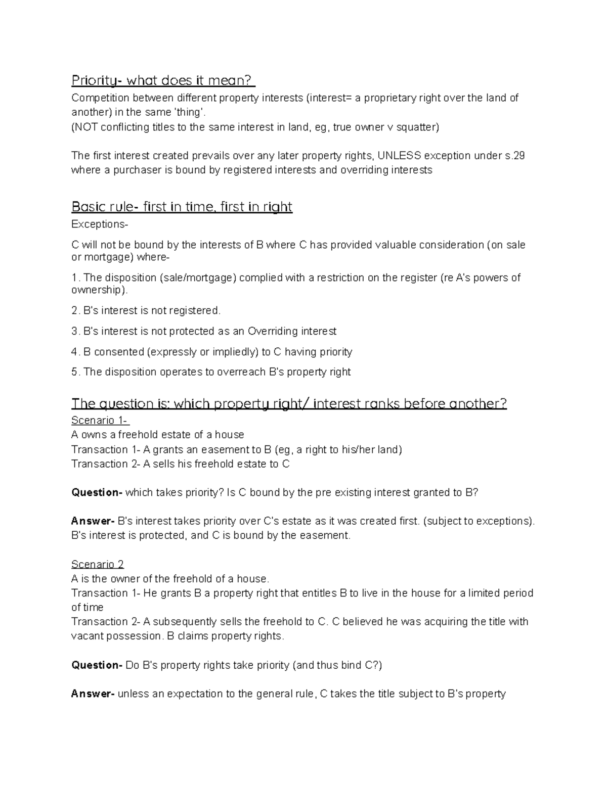 Registered And Land Priority Rules Priority What Does It Mean