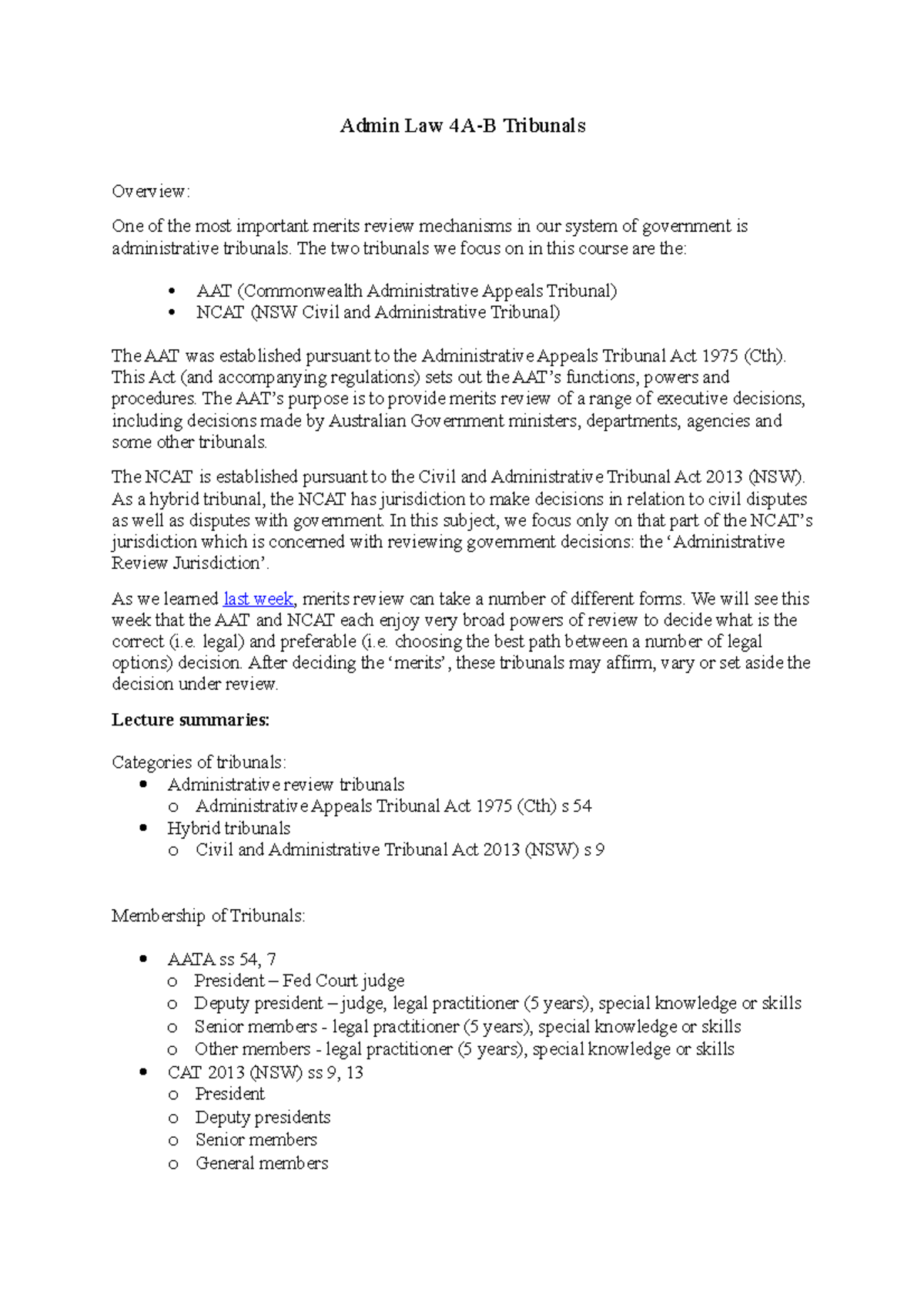 admin-law-mod-4a-b-lecture-notes-admin-law-4a-b-tribunals-overview