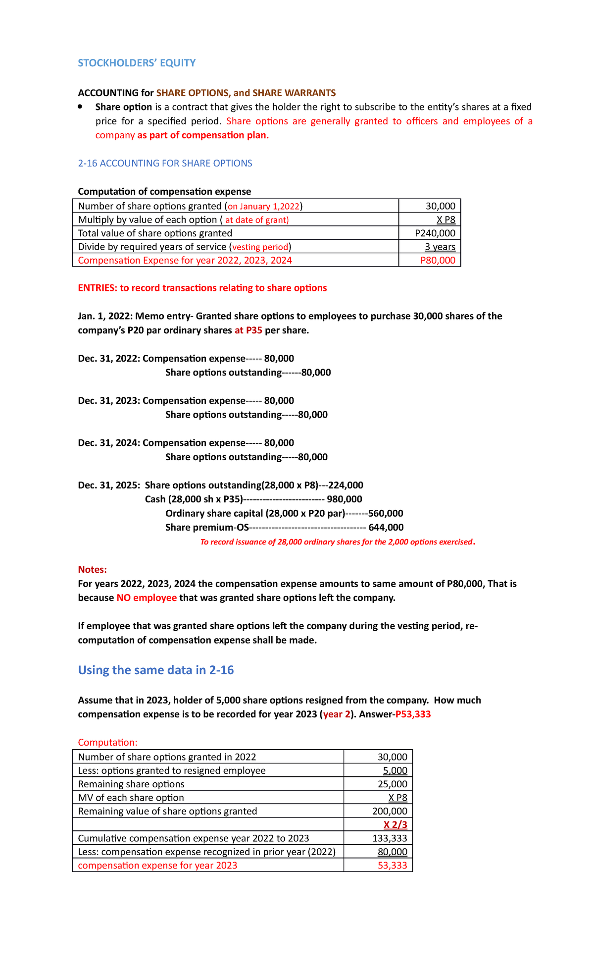 Intacc 3 Stockholders' Equity - STOCKHOLDERS’ EQUITY ACCOUNTING for ...