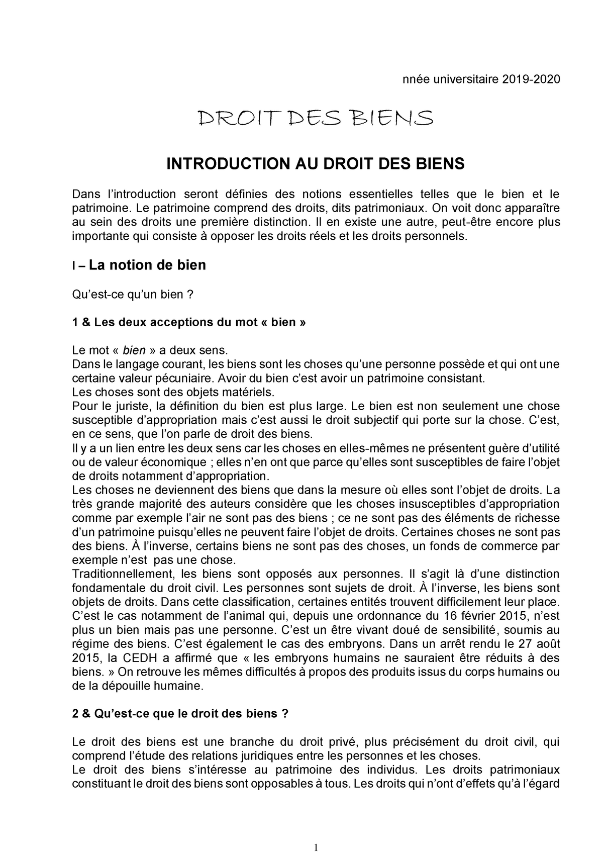 dissertation droit des biens